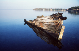 The shipwreck John and Alex at low water at Fathom Five National Marine Park of Canada (Ont.)