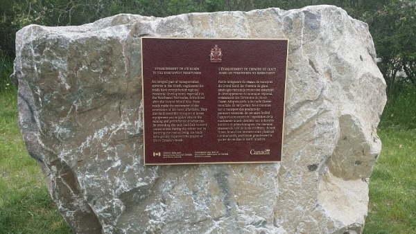 Commemorative plaque installed on a rock
