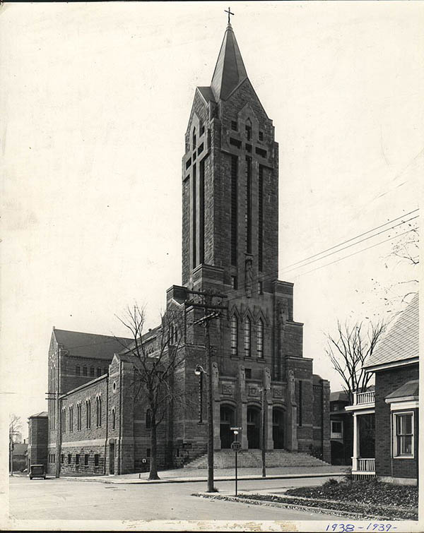A vintage photo of a church cathedral