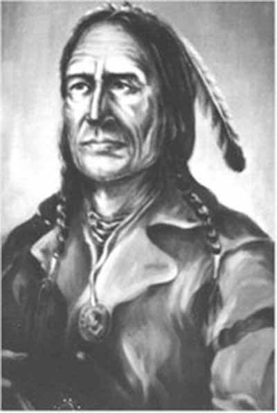 Portrait en noir et blanc d'un chef autochtone