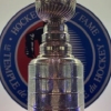 A tall silver trophy
