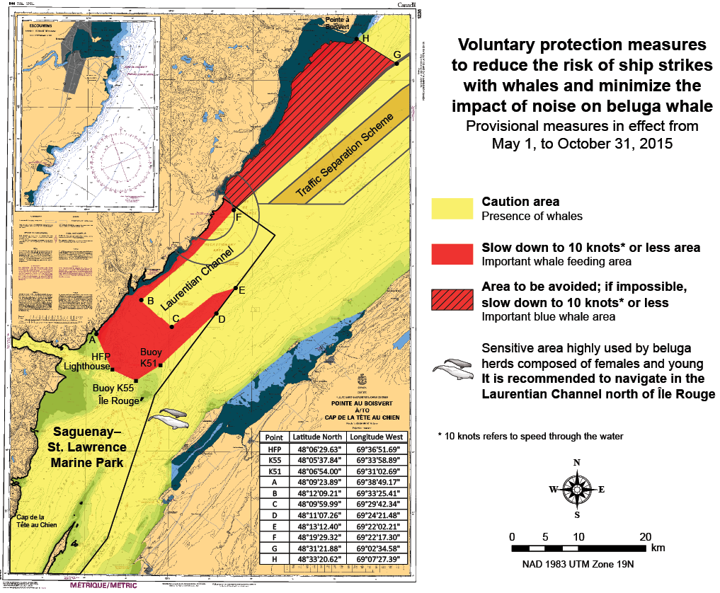 Voluntary protection measures in Saguenay–St. Lawrence Marine Park
