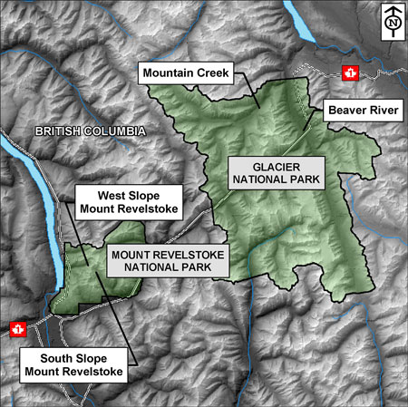 Blow up Waterton Section of the mountain parks map. Identify Crandell Mountain, Bertha Peak, the Blackiston Valley, Cameron Lake and Belly River area 