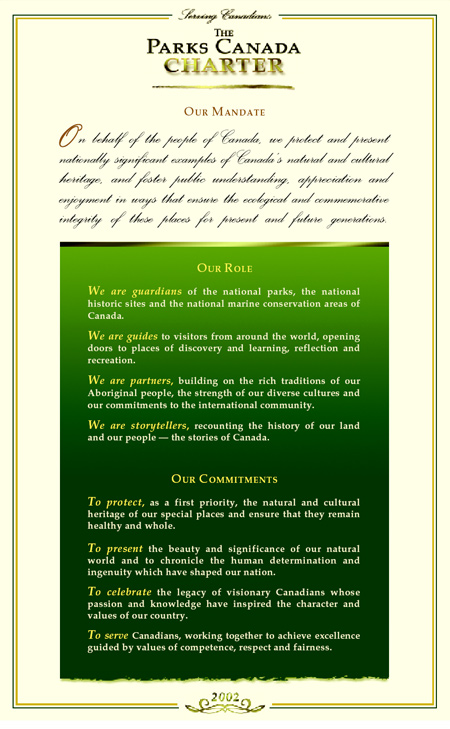 The Parks Canada Charter