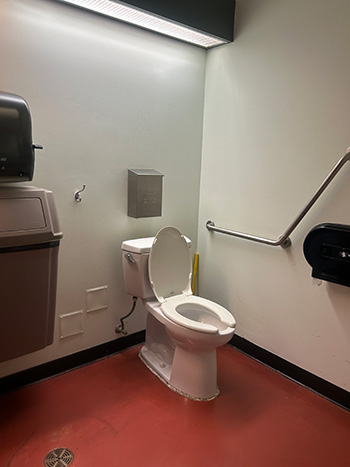 Interior of the accessible bathroom in the Visitors Centre
