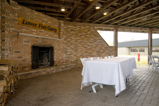 Picnic shelter at Lower Fort Garry.