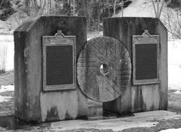 A monument dedicated to Poutrincourt located near the site of his grist mill on the Lequille River