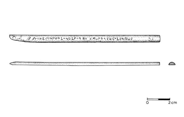A line drawing of a pencil