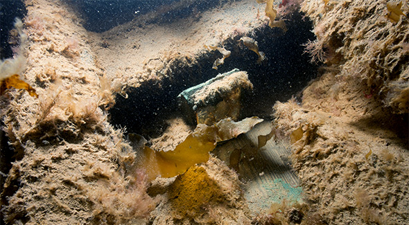 An artificial horizon roof as found in situ.