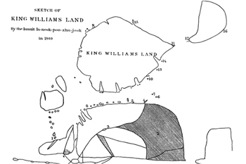 A map of King William Island circa 1869