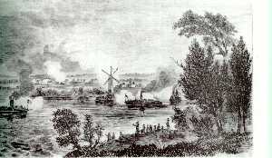 The Battle of the Windmill, 13 November 1838-view from the American side of the river