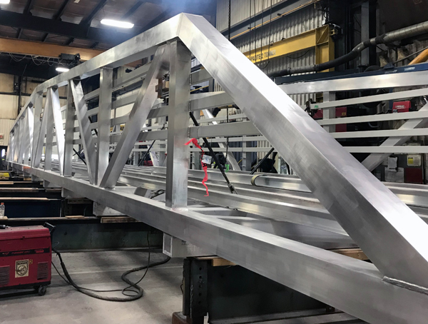 a footbridge in a factory