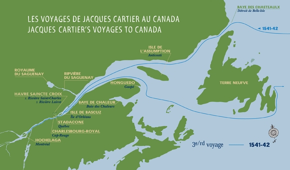 Map of Cartier's third voyage 1541-1542