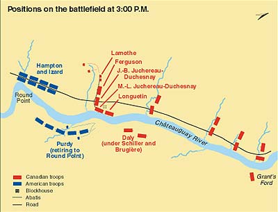 Positions on the battlefield at 3:00 p.m.