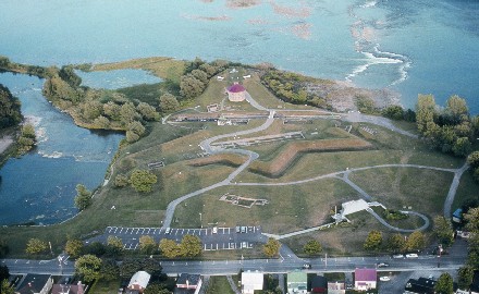 Aerial photo of Coteau-du-Lac National Historic Site