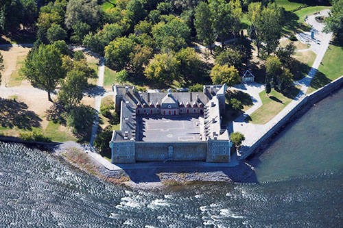 Vue aérienne du fort Chambly