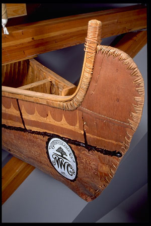 A traditional master's canoe made in bark