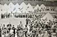 Soldiers at camp on the grounds of Fort Wellington, 1866.