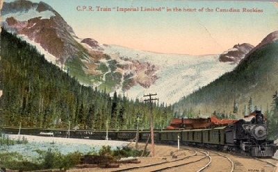 Postcard, train station at Glacier House