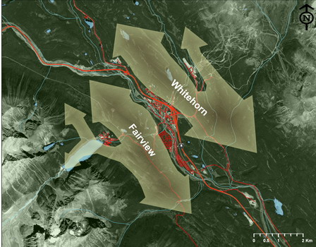 Map of Lake Louise wildlife corridors