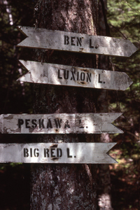 Directional signs from logging and mining era