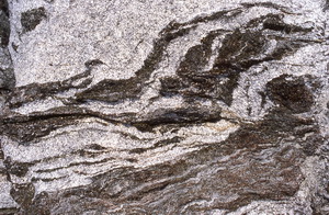 Band of mica in granite