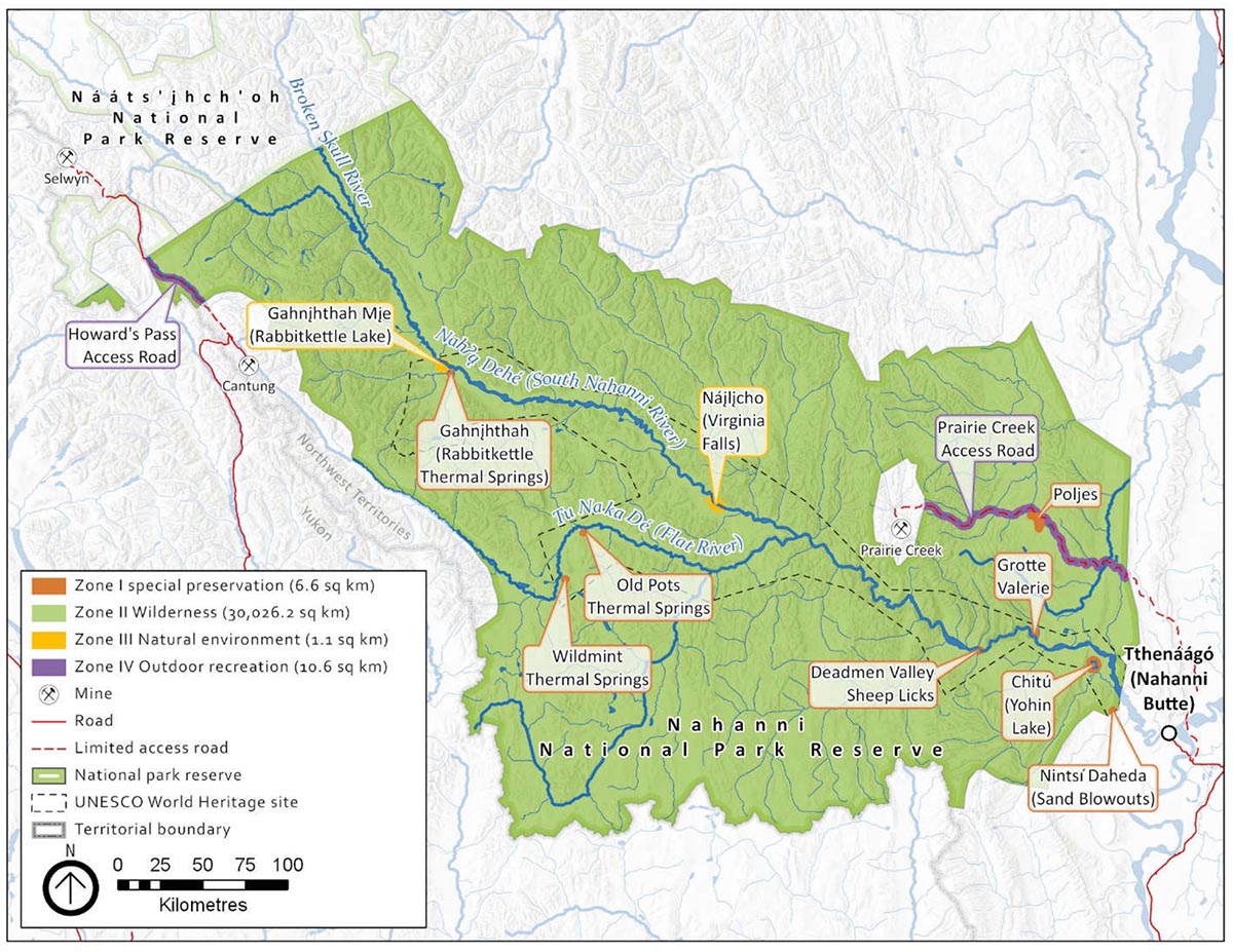 Map 4. Nahanni National Park Reserve zoning map