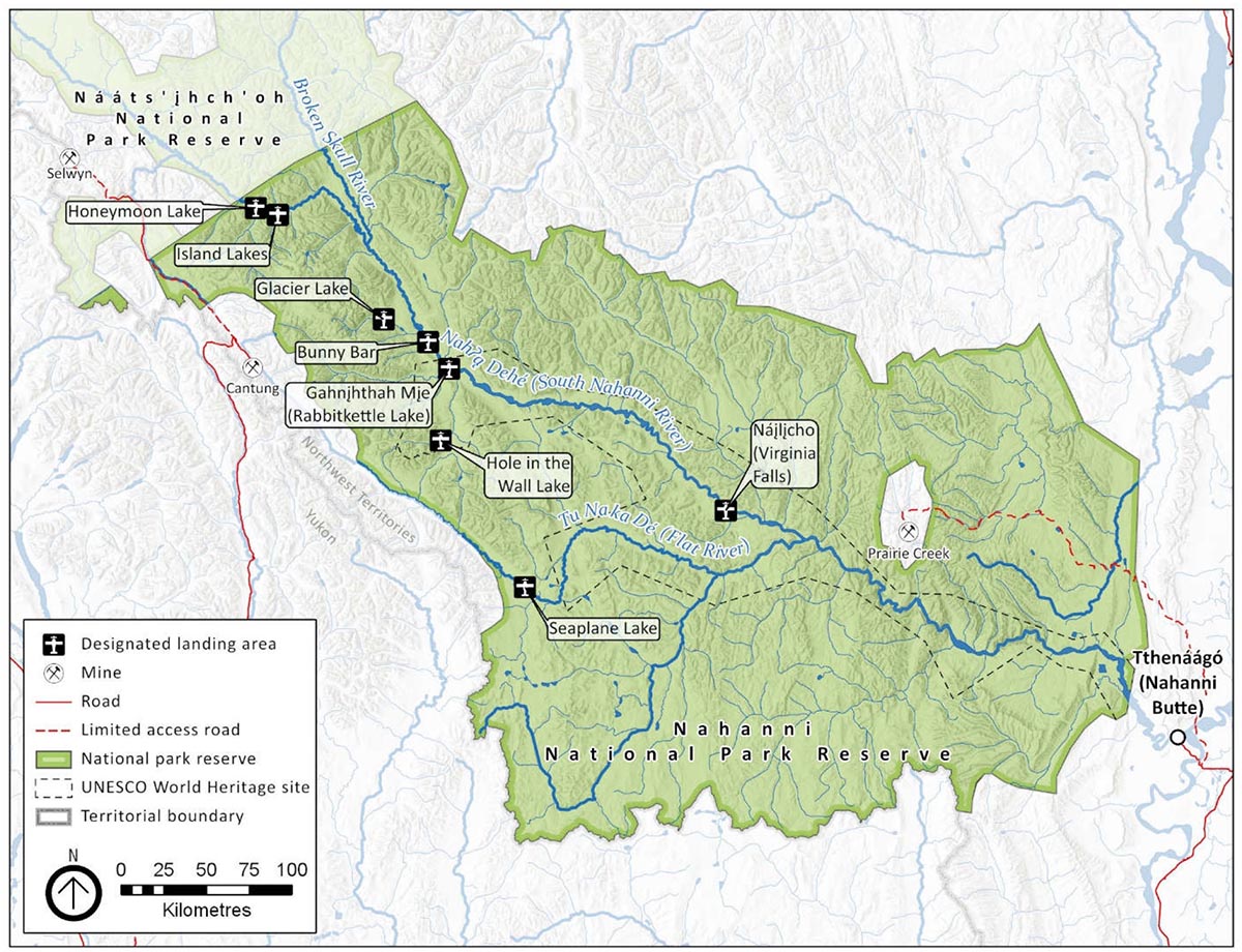 Map 5. Nahanni National Park Reserve designated landing areas