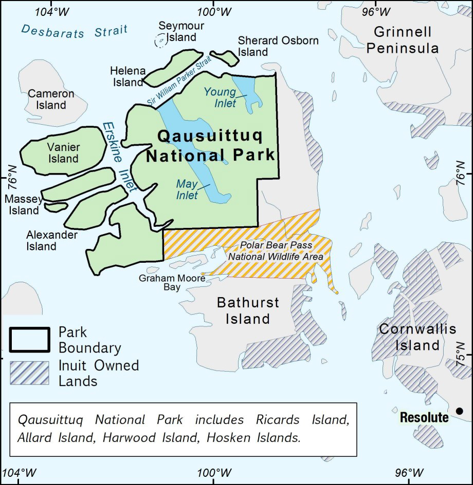 map of Qausuittuq National Park