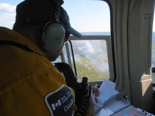 Derek Bedford observes the Willow Lake Prescribed Fire