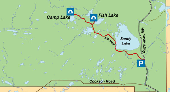Map of the South Area campgrounds.