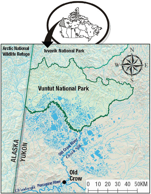 Vuntut National Park location map