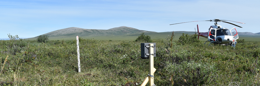 helicopter at monitoring site