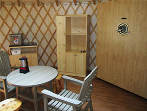 Inside view of yurt