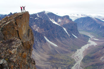 Climbers at the top of Mount Thor.